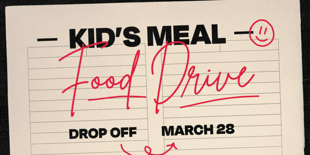 Kid's Meal Food Drive HD Title Slide
