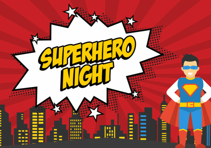 Superhero Night HD Title Slide