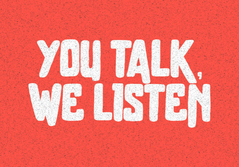 You talk, We Listen HD Title Slide