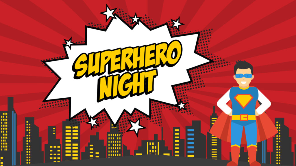 Superhero Night HD Title Slide