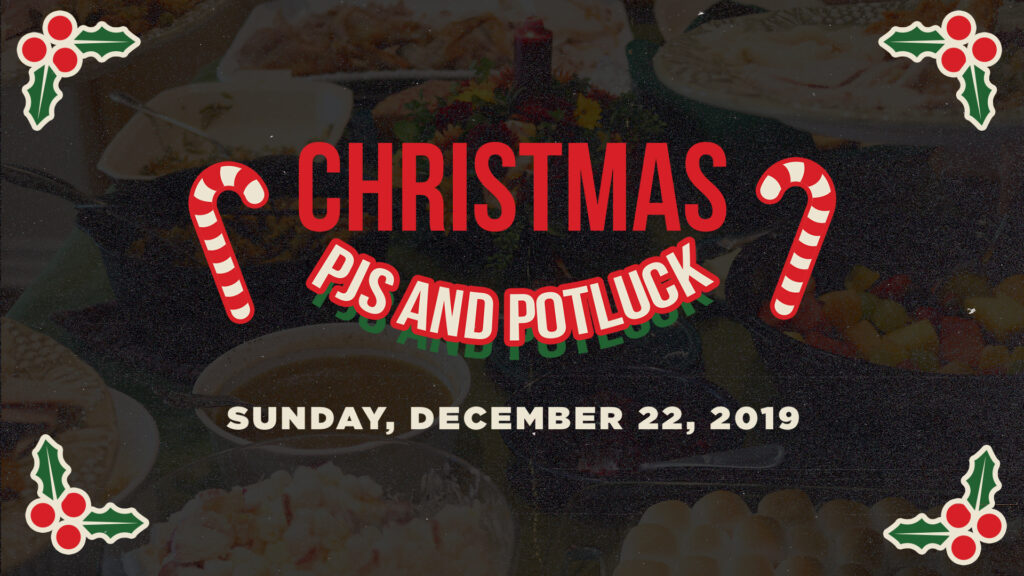 Christmas PJs & Potluck HD Title Slide